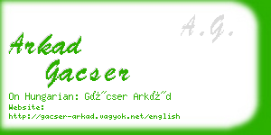 arkad gacser business card